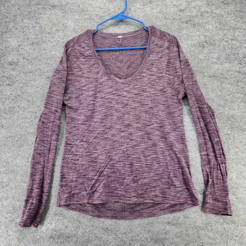 Lululemon Shirt Womens 8 Long Sleeve Purple Yoga Activewear